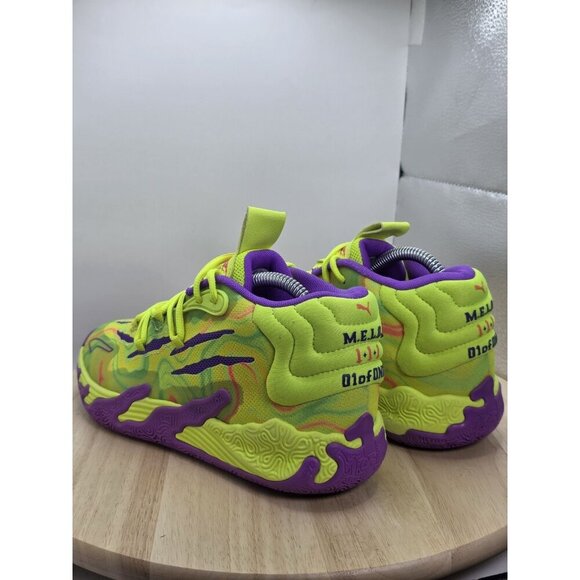 Puma LaMelo Ball MB.03 Spark Youth Size 7 379931-01 01 Of One Yellow Purple Read - Picture 7 of 9